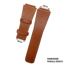 B20 - Dây đồng hồ da bò Samsung Galaxy Watch, Samsung Gear Màu nâu sáng