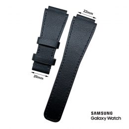 B48 - Dây đồng hồ Samsung Galaxy Watch, Samsung Gear Màu Đen Da Bò